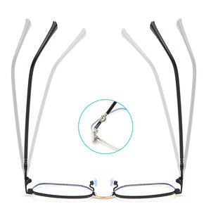 Nuevas gafas rectangulares de moda para mujer, montura de acero plateado gris, lentes planas, protección UV400, verano 2021 YC8839 A1 - Product Image 4