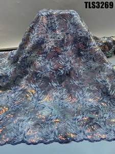 Новейшая ткань Африканская французская кружевная ткань фиолетовые Блестки Кружева свадебное платье тюль кружева для женщин ткань и свадебное платье - Product Image 4