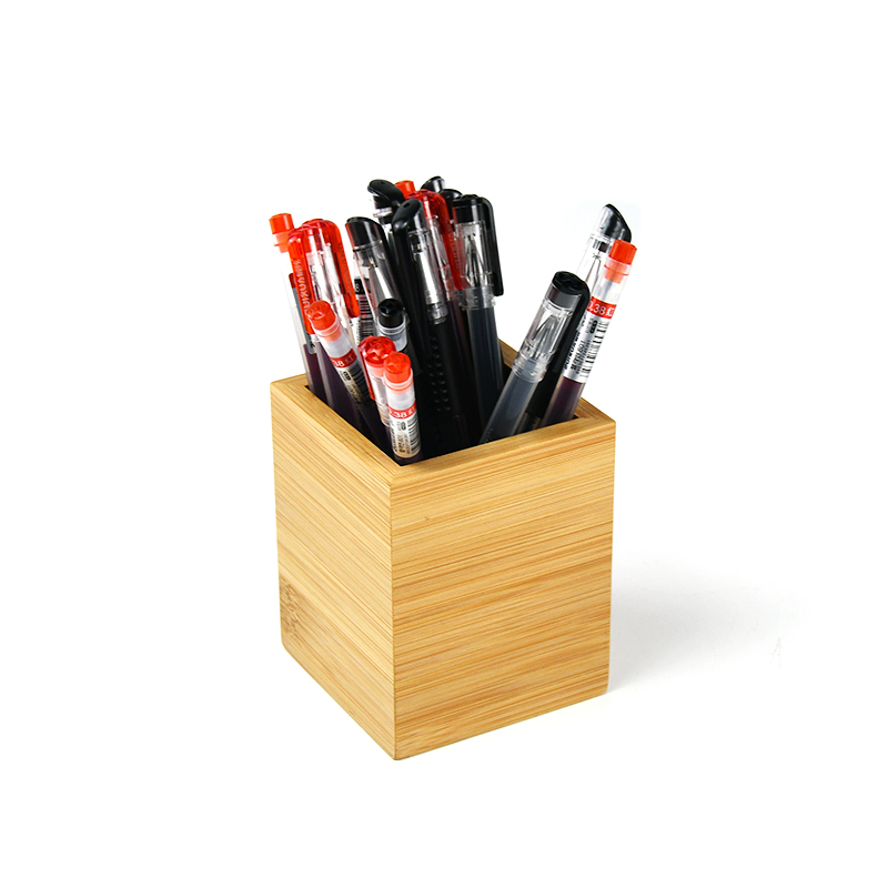 Wooden Pen Holder Pencil Cases Bamboo Office Table Storage Container Box Home Cosmetic Brush Stand Holder