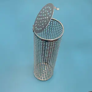 304 stainless steel Round hole perforated barbecue grill basket stainless steel round barbecue gas grill