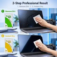 1+2 Kuru Islak Mikrofiber Temizlik Mendilleri Bireysel Paket Anti-statik Alkol Ekran Koruyucu Kurulum Mendilleri PC Laptop için
