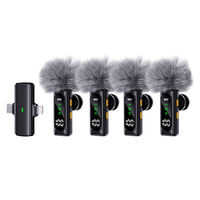 Ensemble de microphones cravate sans fil omnidirectionnels Bulk T90 1-vers-4 pour créateurs de contenu en direct