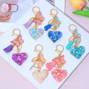 พวงกุญแจเรซิ่นรูปหัวใจคริสตัล ประดับพู่ห้อยผีเสื้อสุดหรู พวงกุญแจรูปหัวใจ จี้ห้อยกระเป๋าสำหรับ<span class=keywords><strong>สาว</strong></span>ๆ จี้ห้อยกุญแจรถ เครื่องประดั<span class=keywords><strong>บ</strong></span> - Product Image 1