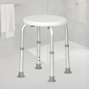 Aluminum alloy round height-adjustable <b>bathroom</b> <b>stool</b> for the elderly and pregnant women, waterproof and non-slip personal care - Product Image 1