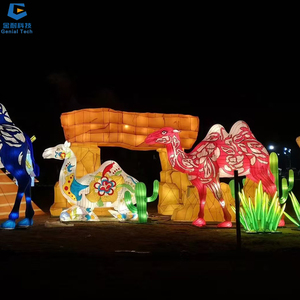 SGFL128 lanterne animale extérieure populaire chaude lanterne de groupe de chameau de festival de soie colorée à vendre - Product Image 2