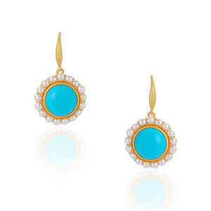 Pendientes de plata de ley 2020 con diseño bonito, accesorios de joyería turquesa, pendientes de perlas, fabricante de china, 925 - Product Image 1