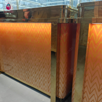 Vitrine de présentation de bijoux en acier inoxydable doré sur mesure Sundo, comptoir en verre LED en forme de U, vitrine de magasin de bijouterie