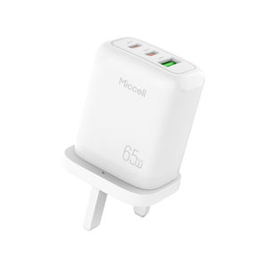 Caricabatterie USB Miccell 65W con 3 Porte per Ricarica Rapida e Caricatore GaN Portatile, Adattatore di Alimentazione per Laptop, Telefono e <span class=keywords><strong>Tablet</strong></span> - Product Image 2