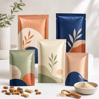 Pochettes plates métallisées personnalisées imprimées sur trois côtés pour l'emballage de friandises et de compléments alimentaires pour animaux de compagnie
