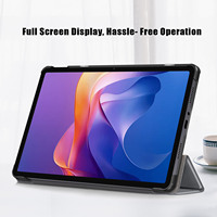 Étui pour Redmi Pad 2 11 pouces 2025 en cuir PU, housse à rabat avec support pliable, fonction veille/réveil automatique, antichoc intelligent pour tablette
