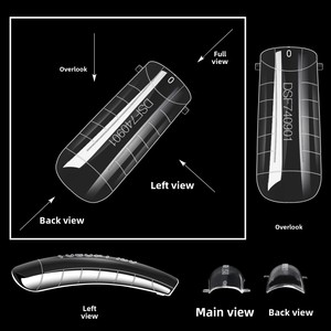 Kit d'extension d'ongles en gel UV 60 pièces, faux ongles ABS forme cercueil et stiletto, pose rapide sans papier, couverture complète, fournitures de manucure design - Product Image 3