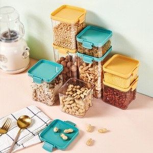 Food Storage Containers Rectangle Clip On Lid Airtight Transparent Plastic For Kitchen Grain Cereal Storage - Product Image 4