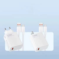 Pas cher prix 120W Super Fast Charger EU US Plug Power Adapter Charger Avec 6A Type C Câble Pour Téléphones Android