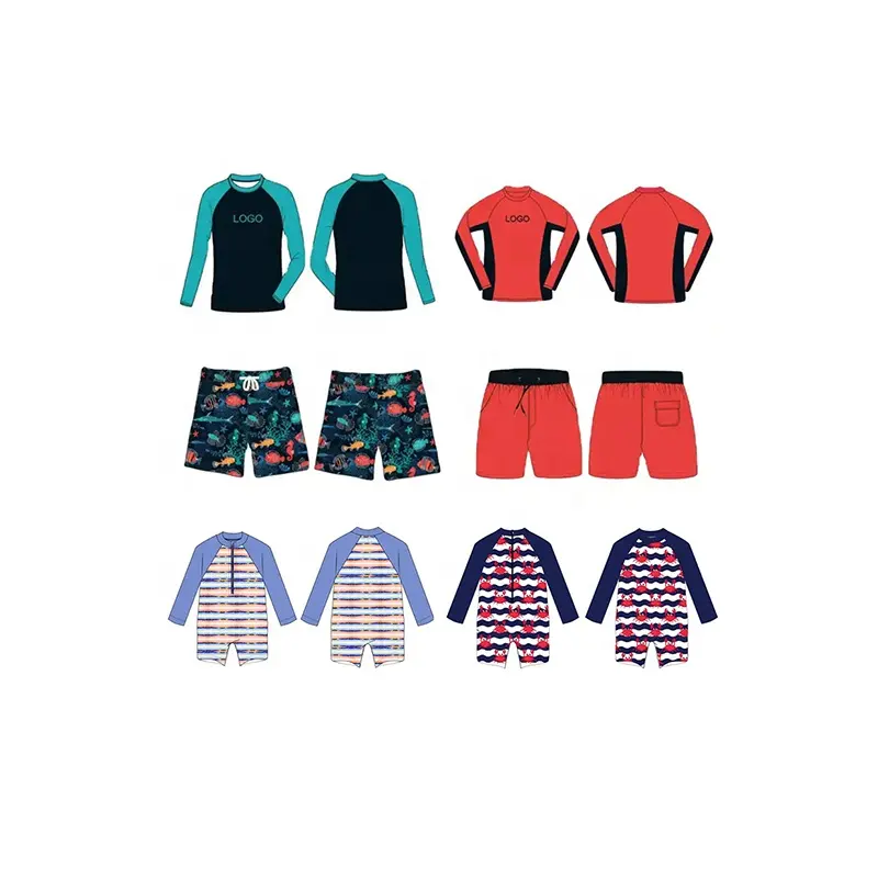 Protège-éruption MMA pour bébé imprimé numériquement personnalisé/short de planche personnalisé/rashguard de surf pour filles et enfants