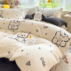Set di 4 Pezzi di Biancheria da Letto in Velluto di Latte, Nuovo per l'Inverno, Super Morbido, Ultra Carino, Caldo, in Velluto di Visone a Doppio Lato, Peluche Soffice - Product Image 6