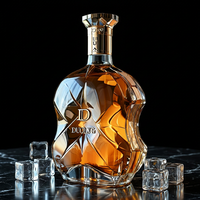 Botol Minuman Keras Kaca dengan Tutup Mahkota 50ml 100ml 375ml 500ml 700ml 750ml 1000ml Vodka Whisky Spirits