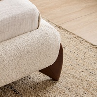 Lit Double Zayshine Style Rétro Français Crème Blanc Sherpa, Grande Taille 1,5/1,8 Mètre, pour Chambre Principale de Villa ou Appartement