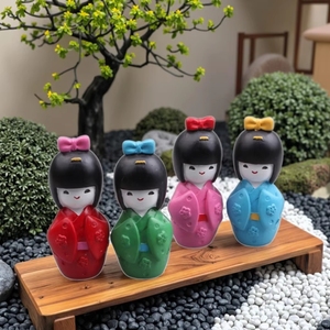 Muñecas japonesas, micropaisajes, adornos artesanales de resina, decoración del hogar para oficina, modelos de personajes, mesa de arena psicológica, arte de terapia - Product Image 3