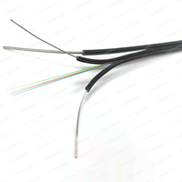 Kabel Serat Optik Udara 2 Inti LSZH Jacket GJYXCH G657A1 1.0mm Messenger FRP/Baja untuk Aplikasi Dalam/Luar Ruangan Pabrik Cina