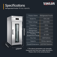 YOSLON Armoire de Fermentation Réfrigérée Commerciale Automatique à 18 Plateaux pour Boulangerie