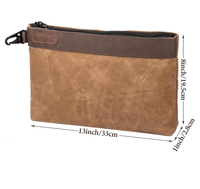 Sacs de rangement pour outils en toile cirée résistante à l'eau, portables, durables, en coton, pour l'extérieur, avec fermeture éclair