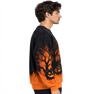 <b>Halloween</b> <b>Sweatshirt</b> Cute Ghost Pumpkin Printed Oversized Terry Crew Neck Long Sleeve Pullover Unisex Autumn Winter Streetwear - Product Image 3