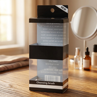 Boîte d'emballage personnalisée transparente en PET, PVC, PP pour cosmétiques et soins de la peau, coffret rajeunissant, boîte en acétate, boîtes imprimées pour ensemble de brosses de visage