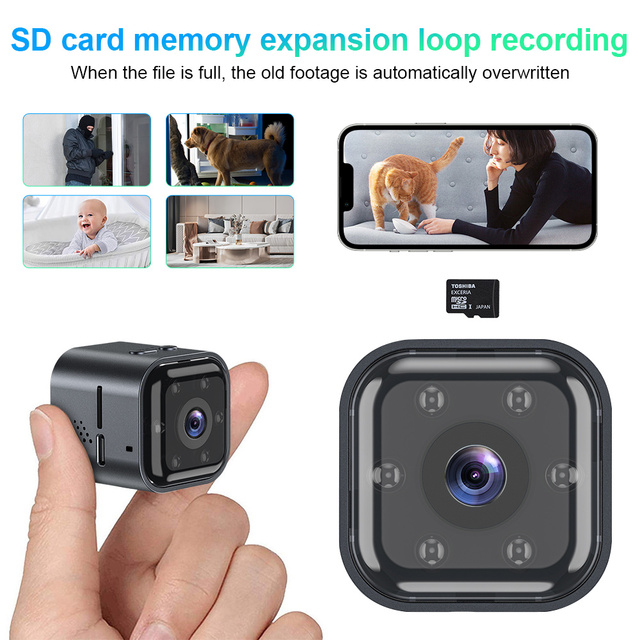 Wholesale Mini Cube Wireless Security Camera with 6 IR Night Vision SD Card Loop Recording for Pet Cat Dog Home Monitoring