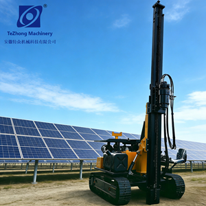 Pileuse solaire photovoltaïque, machine <span class=keywords><strong>de</strong></span> piquage hydraulique robuste avec châssis sur chenilles, pour l'installation <span class=keywords><strong>de</strong></span> fondations <span class=keywords><strong>de</strong></span> panneaux solaires - Product Image 1