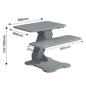 Convertisseur de <span class=keywords><strong>bureau</strong></span> ergonomique réglable en <span class=keywords><strong>hauteur</strong></span> pliable avec grande fente pour téléphone trou de câble caché - Product Image 3