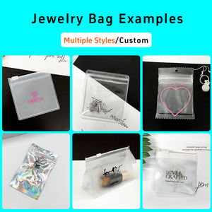 Sacs à bijoux en plastique, pochettes pour bracelets, emballage personnalisé en mylar holographique laser, joli PVC brillant, fermeture éclair, impression sérigraphique, montres, bagues - Product Image 5