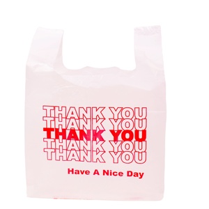 Factory Direct Customized Bags Shirt Bread Carrier Plastic Thank You Vest Shopping Bags