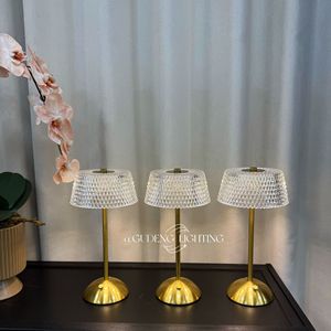 Lámpara de mesa de cristal metálica recargable, creativa y transfronteriza, para sala de estar, dormitorio, bar, iluminación ambiental, luz nocturna decorativa - Product Image 4