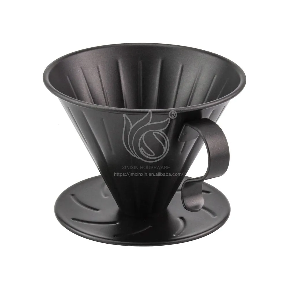 Yeni delikli damla yeniden kullanılabilir kahve filtresi fincan kahve filtresi üzerine dökün taşınabilir özel Metal 304 paslanmaz çelik kahve Filt