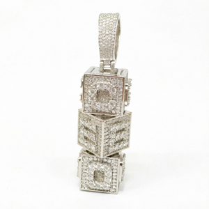 Pendentif Lettre Moissanite Iced Out en Argent 925, Breloque Géométrique Hiphop, Bijou Homme Micro-Sertie Taille Princesse, pour le Quotidien - Product Image 2