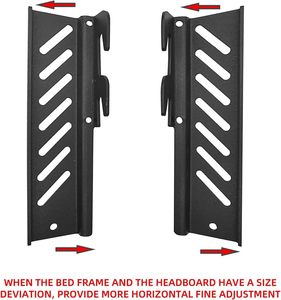 Soporte de conversión de gancho a placa para fijar a la cabecera y al pie de cama, adaptador de placa de gancho ajustable para riel de cama - Product Image 6
