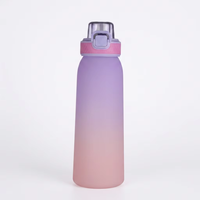 Bouteille anti-fuite avec options de parfum, couvercle à clapet, paille intégrée pour boire directement – Idéale pour l'école, le cyclisme, le camping, le bureau, les activités de plein air