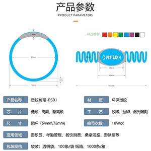 สายรัดข้อมือ RFID แบบ Card Cube ความจุ 1024 ช่อง ระยะตรวจจับ 2-5 ซม. สำหรับศูนย์อาบน้ำ ซาวน่า โรงยิม สระว่ายน้ำ ตู้ล็อกเกอร์ - Product Image 4