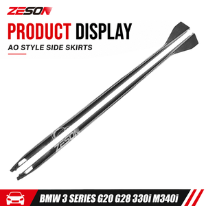 Faldones Laterales de Fibra de Carbono Estilo AD para <span class=keywords><strong>BMW</strong></span> Serie 3 G20 325i <span class=keywords><strong>330i</strong></span> M340i <span class=keywords><strong>2019</strong></span>-2023 Kit Aerodinámico Ligero - Product Image 3