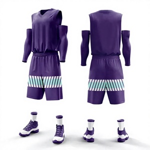 Fournisseur en gros de vêtements de sport de nouvelle conception, maillot de basket respirant à manches longues, ensemble uniforme - Product Image 1