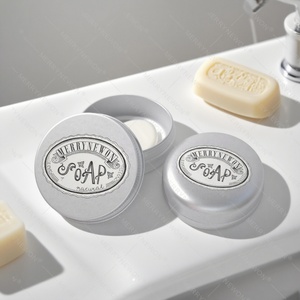 Custom Printed Airtight Metal Soap <b>Box</b> Luxury Aluminum Round <b>Container</b> for Travel Home Use Wholesale - Product Image 1