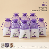 Sacs en coton mousseline bio naturels à cordon personnalisés avec logo imprimé pour l'emballage de la lavande, de la vanille, des épices et des parfums