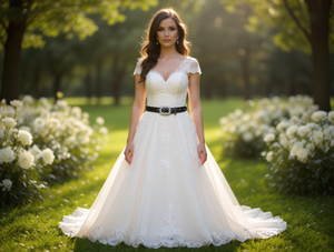 Cintura con Fibbia Decorata con Diamanti 2.0cm 110cm in Pelle PU Accessorio da Matrimonio per Donne - Product Image 2