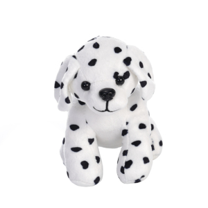 Peluche all'ingrosso di cucciolo di dalmata dei cartoni animati, <span class=keywords><strong>bianco</strong></span> con punti neri, adorabile peluche di cane con orecchie a rilassare, personalizzabile - Product Image 1