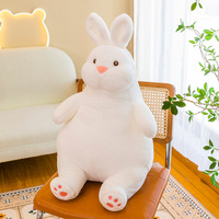 Fabricant de jouets en peluche personnalisés : Adorable lapin blanc dodu en peluche, poupée en peluche douce de dessin animé pour la décoration intérieure et la promotion