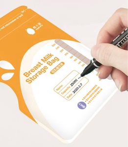 Sacchetto del dispositivo di raffreddamento del frigorifero del contenitore di stoccaggio del latte in polvere del <span class=keywords><strong>bambino</strong></span> della chiusura lampo sacchetti liberi di stoccaggio del latte materno BPA - Product Image 1