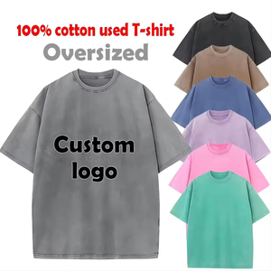 Custom 100% Cotton Acid Wash Streetwear Graphic t <b>Shirts</b> Vintage Oversized <b>Men's</b> T-<b>shirts</b> - Product Image 2