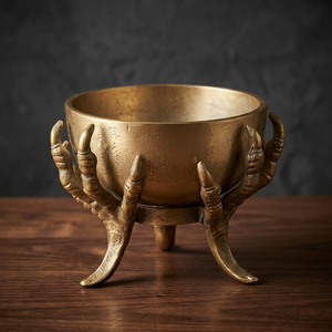 Porcelain Enameled Hand Holding Round Bowl Gold & Black Colour Heat Resistant New Arrival <b>Graduation</b> Home Serve Ware - Product Image 1