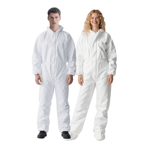 Oem bán buôn PPE dùng một lần Coverall chống tĩnh hóa chất bảo vệ microporous yếm thoáng khí với mui xe - Product Image 4