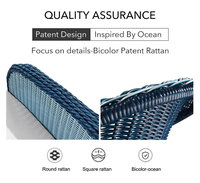 Ensemble de meubles de jardin en rotin et aluminium Brighthome au design unique, résistant aux intempéries, canapé de jardin